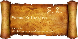 Parma Krisztina névjegykártya